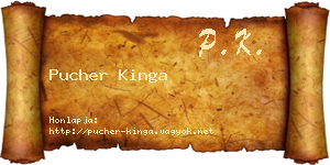 Pucher Kinga névjegykártya